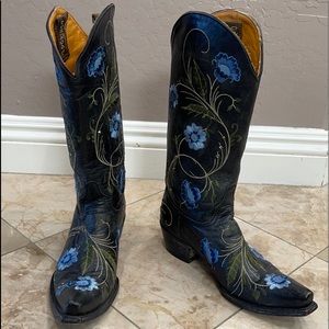 Old Gringo Embroidered Crystal Sora Size 6.5B Western Cowboy Cowgirl Boots Blue